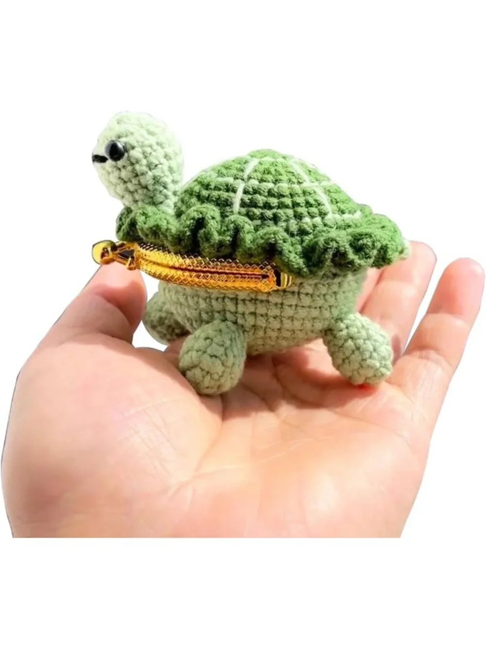 Handmade Crochet Turtle Mini Coin Purse & Keychain - USB Flash Drive Organizer